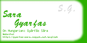 sara gyarfas business card
