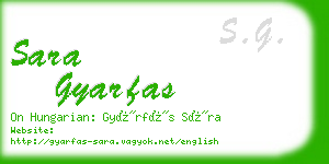 sara gyarfas business card